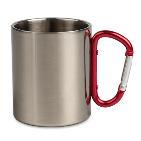 Steel mug 300 ml - red clasp