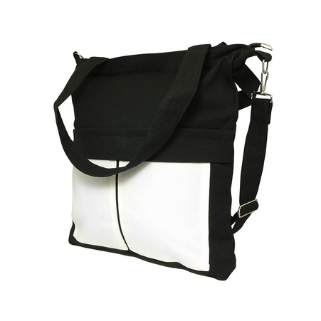 Canvas bag with pockets - black