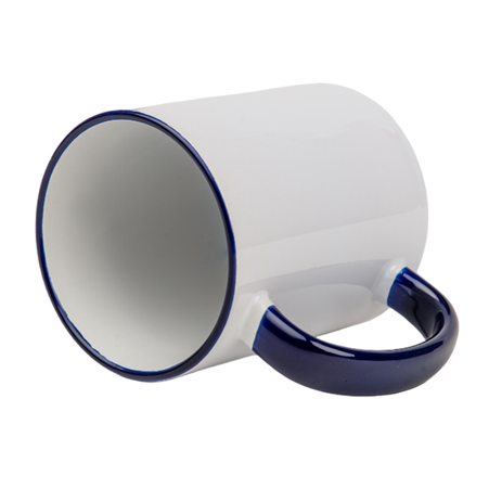 Mug white - handle navy blue carton 36 pcs.