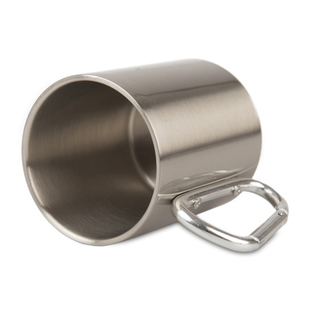 Steel mug 300 ml - silver carabiner
