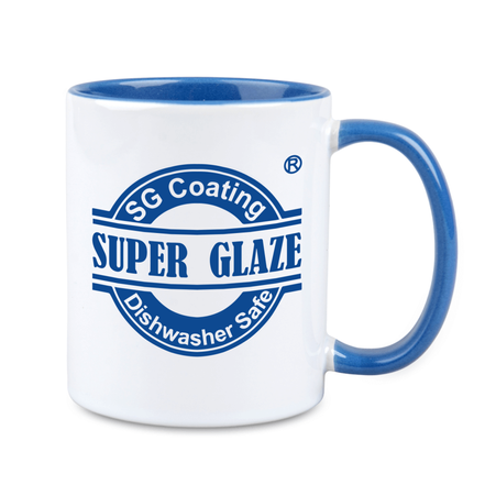 Kubek biały Combo SuperGlaze - uchwyt i środek niebieski Cambridge karton 36 szt.