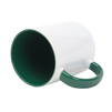 Combo Standard white mug - handle and inner green
