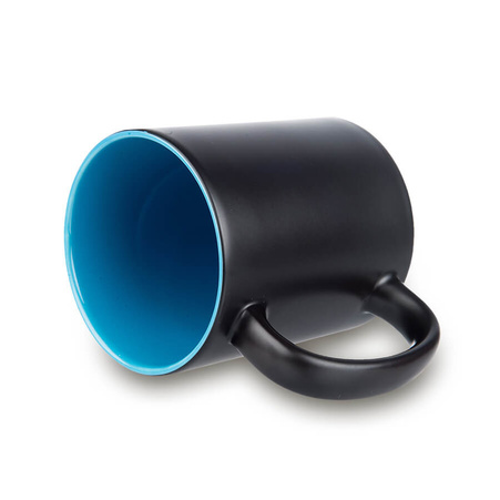 Magic mug matte black - inside light blue