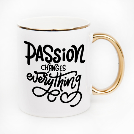 Kubek biały - rant i uchwyt złoty karton 36 szt.