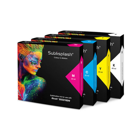 Kartridże Sublisplash zestaw 4 kolorów CMYK do Ricoh SG 3210