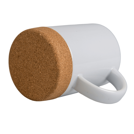 White glossy mug 440 ml - cork bottom carton 36 pcs.