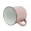 Steel enamel mug 300 ml matte pink, silver rim carton 48 pcs.