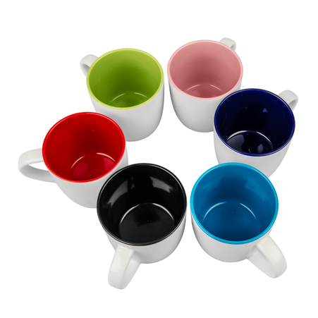 Kubek Boston do sublimacji biały  - środek granatowy