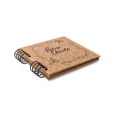 Spiral photo album large 20.2x20.2cm + decorative stickers words/triangles (4 pcs.)