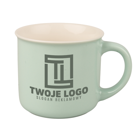 Kubek porcelanowy 360 ml Lukka miętowozielony komplet 24 szt.