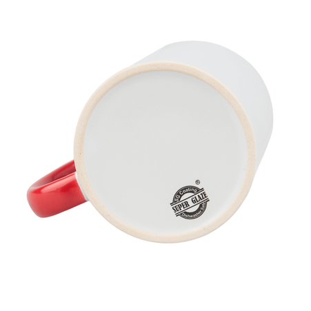 Combo SuperGlaze white mug - handle and inside red