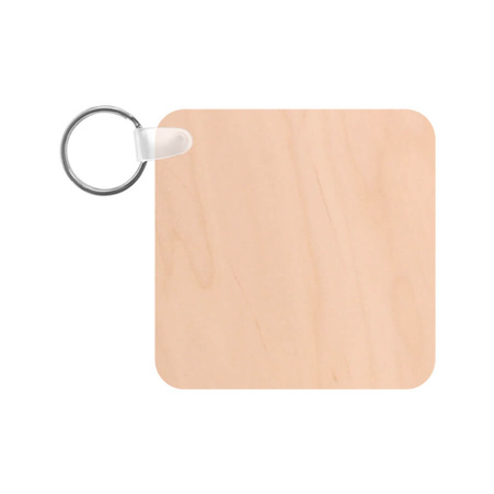 Key ring natural wood square (double-sided) Unisub (4799)