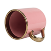 Elegant mug handle and rim gold - pink