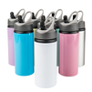 Aluminum Active bottle with mouthpiece 650 ml - green set of 5 pcs.