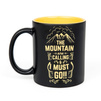 Mug for engraving matte black - inside yellow