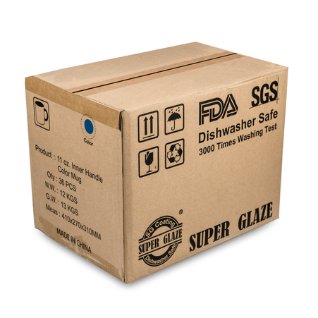 Combo SuperGlaze white mug - chestnut handle and inside