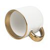 Mug 400 ml Elegant wide , handle and rim gold - white carton 36 pcs