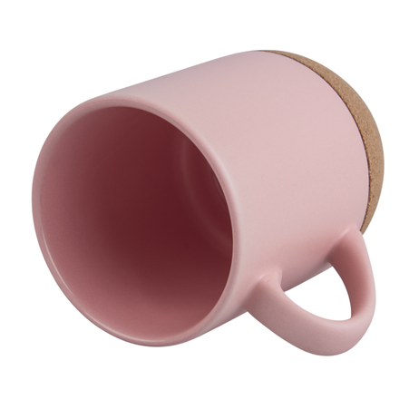 Kubek 250 ml matowy z korkowym spodem light kolor różowy