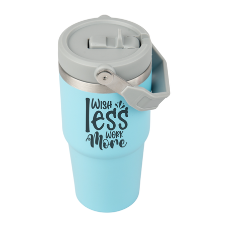 Kubek stalowy Trip 600 ml grawer/UV - jasnoniebieski