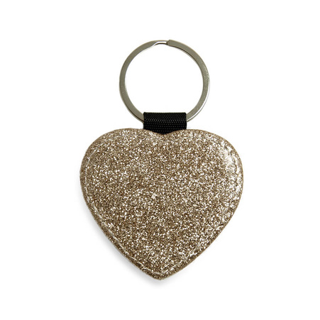 Heart eco leather pendant gold (kpl. 5 pcs.)