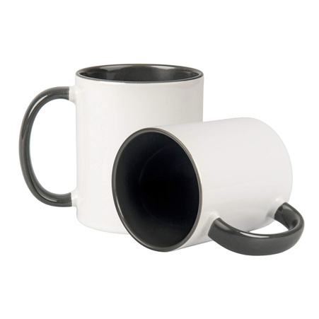 Combo white mug - handle and inside graphite - half pallet 432 pcs