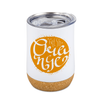 Steel mug 330 ml with cork bottom white