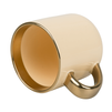400 ml Elegant wide mug - gold handle and rim - cream