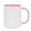 Combo Standard white mug - handle and inner pink