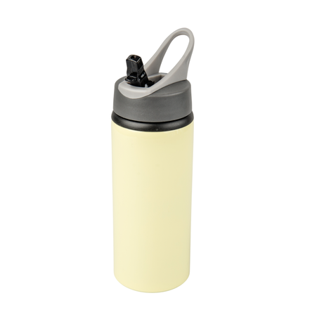 Active aluminum bottle with mouthpiece 650 ml - yellow