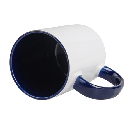 White mug 440 ml Combo - handle and inner navy blue carton 36 pcs.