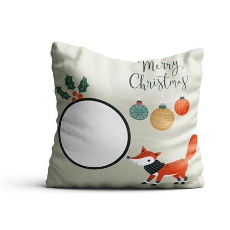 Photo soft pillowcase - Christmas Fox pattern