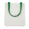 Shoulder bag white 36,5x33,5 cm - handle green