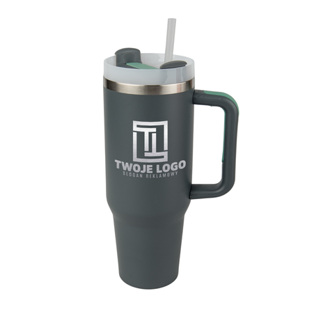 Travel 1200 ml steel mug Travel 1200 ml engraved/UV - dark grey