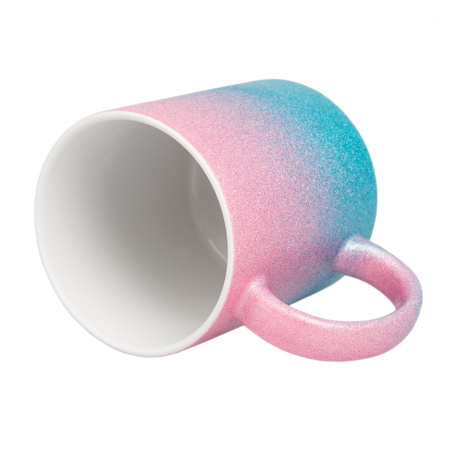 Kubek brokatowy różowo - niebieski