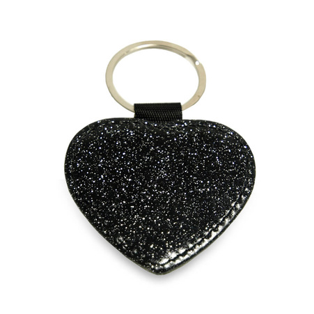 Eco leather heart pendant black (kpl. 5 pcs.)