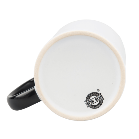 Combo SuperGlaze white mug - handle and inner black half pallet 432 pcs.