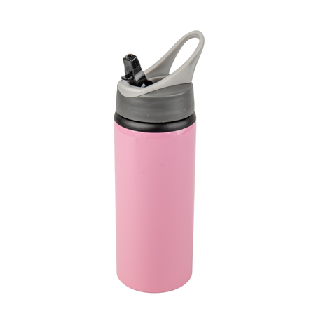Active aluminum bottle with mouthpiece 650 ml - pink