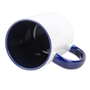 Combo SuperGlaze white mug - handle and inside navy blue