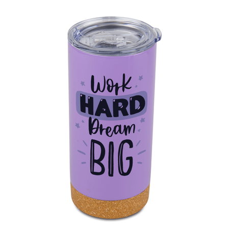 Steel thermobottle 500 ml with cork bottom purple