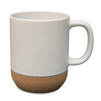 Mug 330ml with lid and cork bottom - white carton 36 pcs.