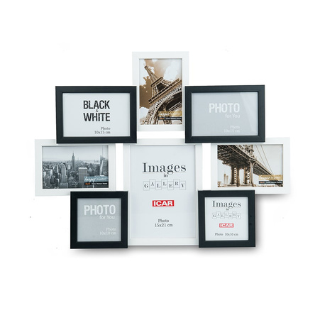 Wooden frame for several photos - Multi frame white and black 42,5x55,5