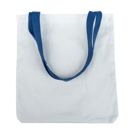 Shoulder bag white 36,5x33,5 cm - handle blue (set of 10 pieces)