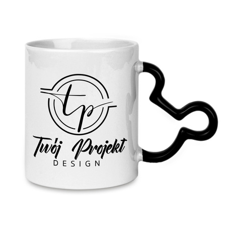 Mug white handle Mickey Mouse black set of 36 pcs