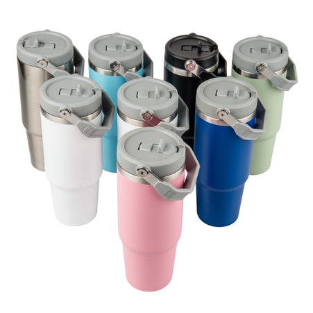 Trip 900 ml steel mug engraved/UV - light blue