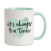Combo white mug - handle and inside mint green