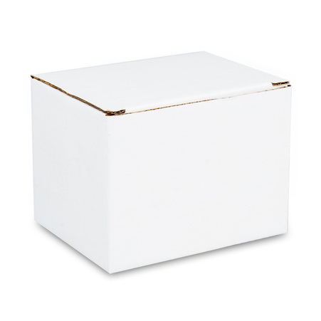 Mini white mug - light green inside with cardboard box