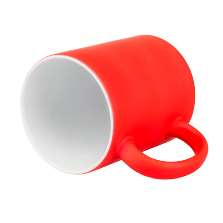 Neon mug rubberized surface - red