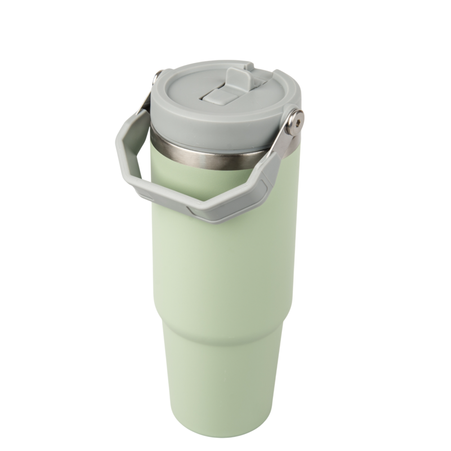 Trip 900 ml steel mug engraved/UV - light green