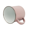 Steel enamel mug 300 ml matte pink, silver rim