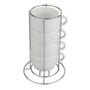 Solo 170 ml cup set of 4 pcs with metal stand.